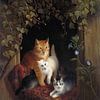 Henriëtte Ronner-Knip - Chat avec chaton (1844) sur Peter Balan