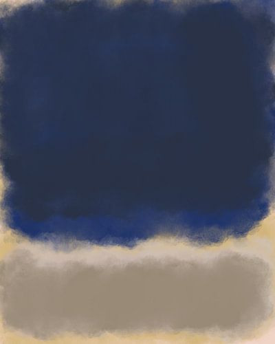 Blauw, wit, grijs. Kleurenveldschilderij geïnspireerd door Mark Rothko.