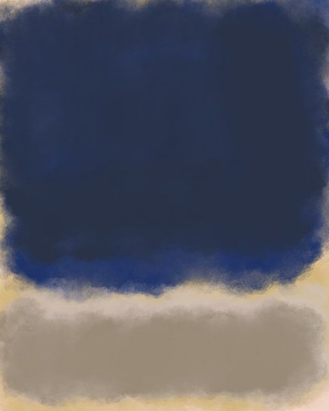 Bleu, blanc, gris. Peinture en champs de couleurs inspirée de Mark Rothko. par Dina Dankers