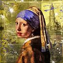 Das Mädchen mit dem Perlenohrring von Johannes Vermeer von Rene Ladenius Digital Art Miniaturansicht
