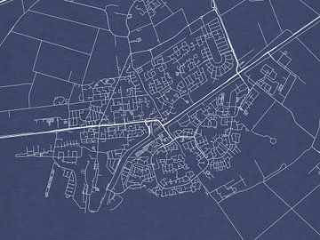 Kaart van Hellevoetsluis in Royaal Blauw van Map Art Studio