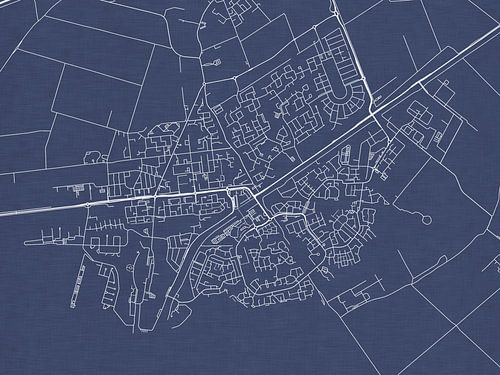 Kaart van Hellevoetsluis in Royaal Blauw