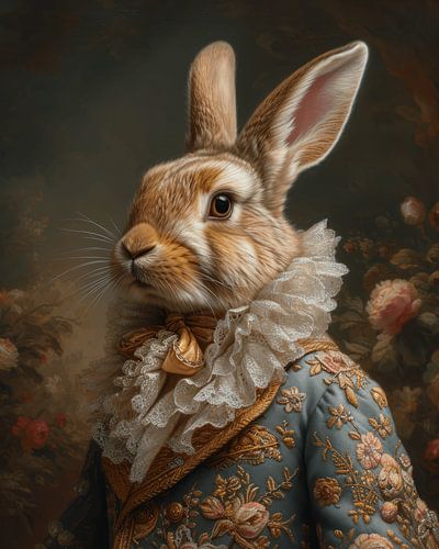 Sur son "n ; Hare Best&quot ;. Bien habillé avec un clin d'œil ;-)