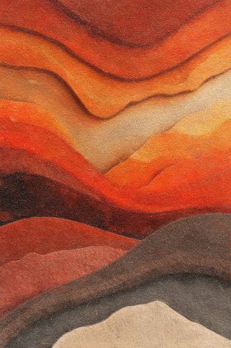 Layered hills in warm shades