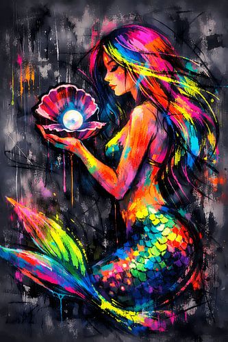 Neon Mermaid Pearl – Ocean Magic Energy
