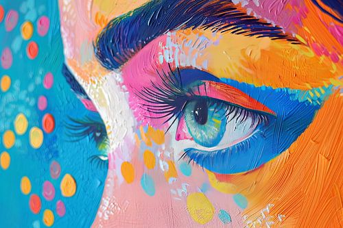 kleurrijk digitaal schilderachtig beeld van vrouw