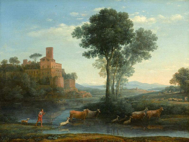 CLAUDE LORRAIN,LANDSCHAP MET DE VOYAGE VAN JACOB van finemasterpiece