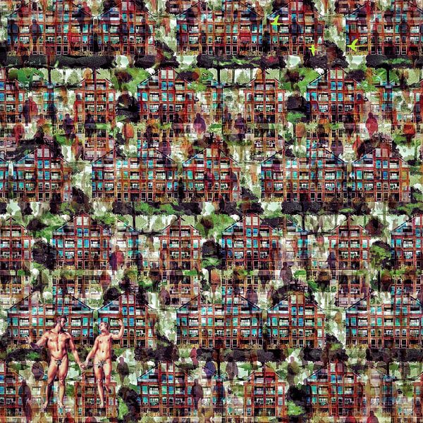 Graphic citygrafuek of Westplein flats, Lombok, Utrecgt by Ruben van Gogh - smartphoneart