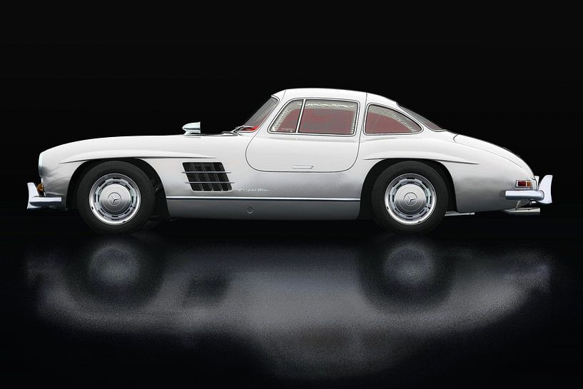Mercedes 300 SL Gullwings Zijaanzicht van Jan Keteleer (JanKé): Een reis voorbij het canvas
