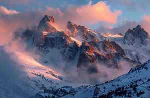 Berge in Morgenröte