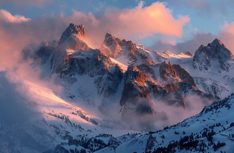 Montagnes à l'aube par fernlichtsicht