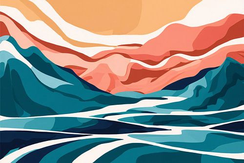 Kleurrijk abstract landschap ontwerp