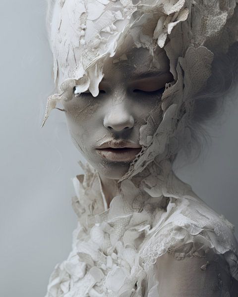 Contemporary art portrait &quot;Lace&quot; by Carla Van Iersel