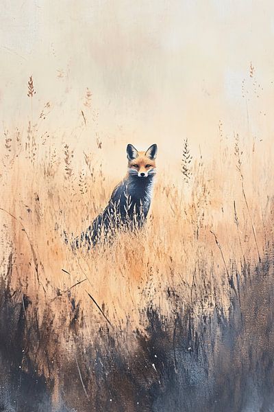 Fuchs im Grasfeld von Imperial Art House