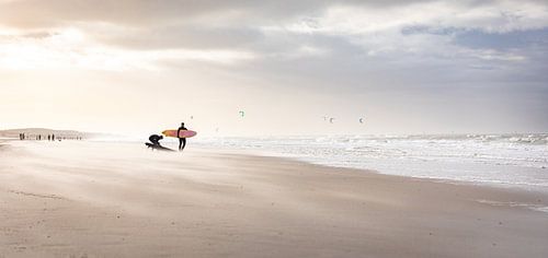 Winter surfing on the North Sea