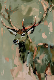 Hirsch | Geweih | Ausdrucksstark | Abstrakt von Imperial Art House