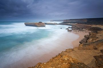 Dramatic atmosphere before the storm. Broken Head on the Great Ocean Road in Victoria, Australia.