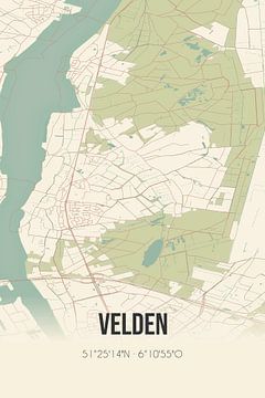 Vieille carte de Velden (Limbourg) sur Rezona