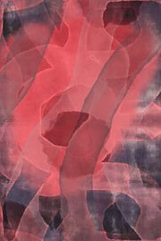 Rouge néon, rose, lilas. Peinture abstraite moderne. sur Dina Dankers