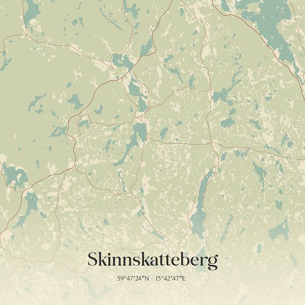 Vintage map of Skinnskatteberg, Sweden. by Prints of Place