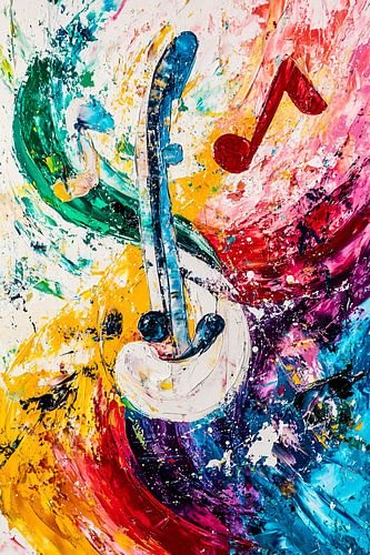 Kleurrijke abstracte muziekexpressie