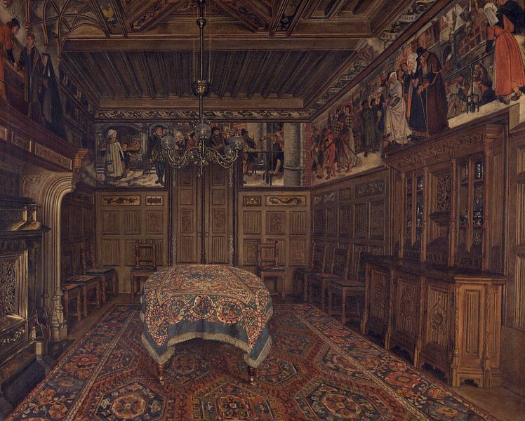 Henri De Braekeleer, Das Esszimmer in der Residenz des Künstlers Henri Leys, 1869 von Atelier Liesjes