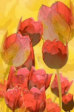Tulpenpracht. In Gelb- und Orangetönen. von Alie Ekkelenkamp