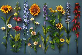 florale Kunst an der Wand von Egon Zitter