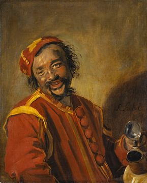Smiling man with jug, Frans Hals