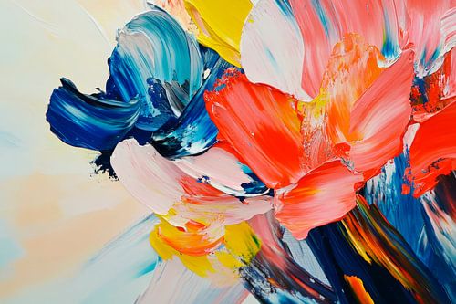 Kleurrijk abstract bloemenschilderij