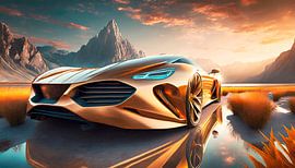 Racewagen met gouden kleur