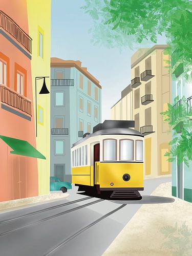 Tram in Lissabon