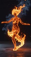 beauty woman and fire