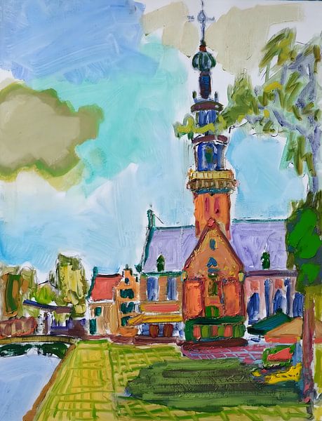 Schattenspiel auf dem Waag-Platz, Alkmaar von Simon Borst