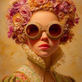 A dreamy portrait featuring flowers and sunglasses by But First Framing