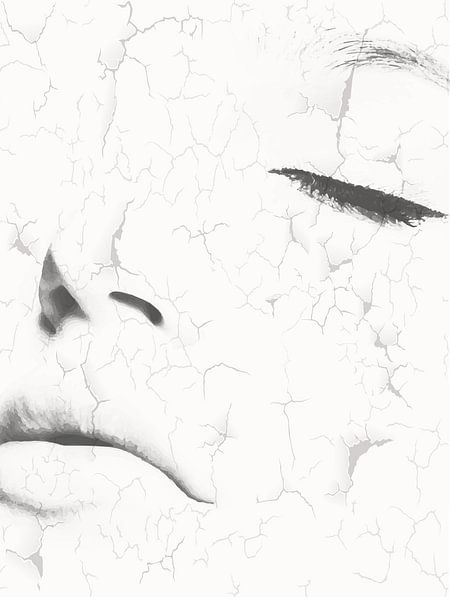 Schöne Frau auf weißem Hintergrund von Color Square