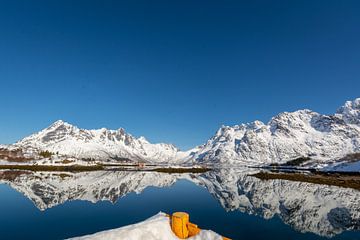 Noorwegen kleine haven op de Lofoten van Maik Richter