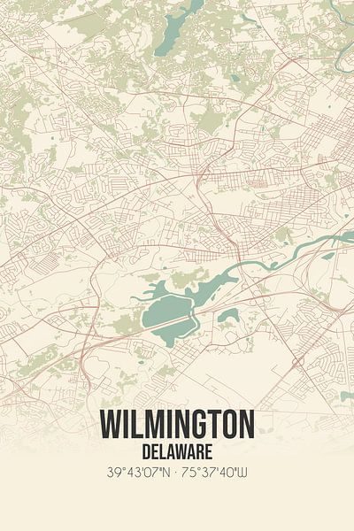 Carte ancienne de Wilmington (Delaware), Etats-Unis. par Affiches de lieux