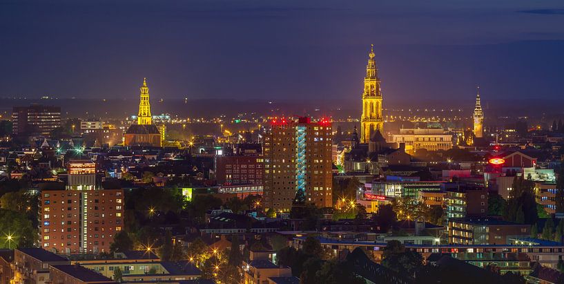 The town of Groningen town during blue hour by Henk Meijer Photography