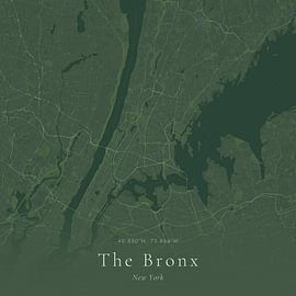 Vintage map of The Bronx, United States by Prints of Place