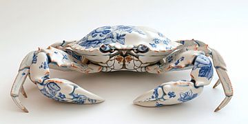 Crabe en bleu delft sur Bert Nijholt