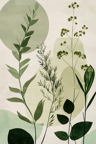 Groene melodie van de plantenwereld Zachte bladeren in een spel van kleuren