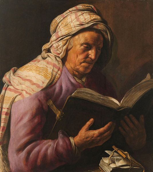 Lecture d'une vieille femme, Jan Lievens par Des maîtres magistraux