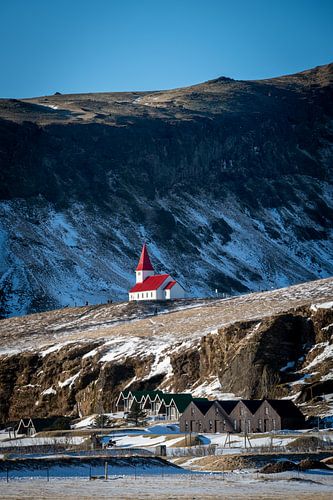 L'église emblématique de Vik sur Rene van Heerdt