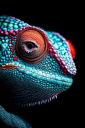 Kameleon met levendige details