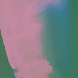 Contemporary abstract in roze en groen van Studio Allee