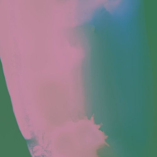 Zeitgenössischer Abstrakt in Rosa und Grün