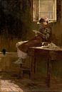 Interior with Girl Reading, Henrique Bernardelli by Masterful Masters thumbnail
