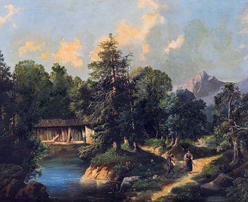 Gustav Barbarini, rivierlandschap van Atelier Liesjes