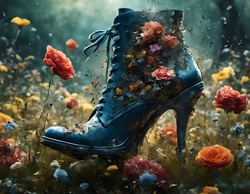 Zomerse weide in denimblauw